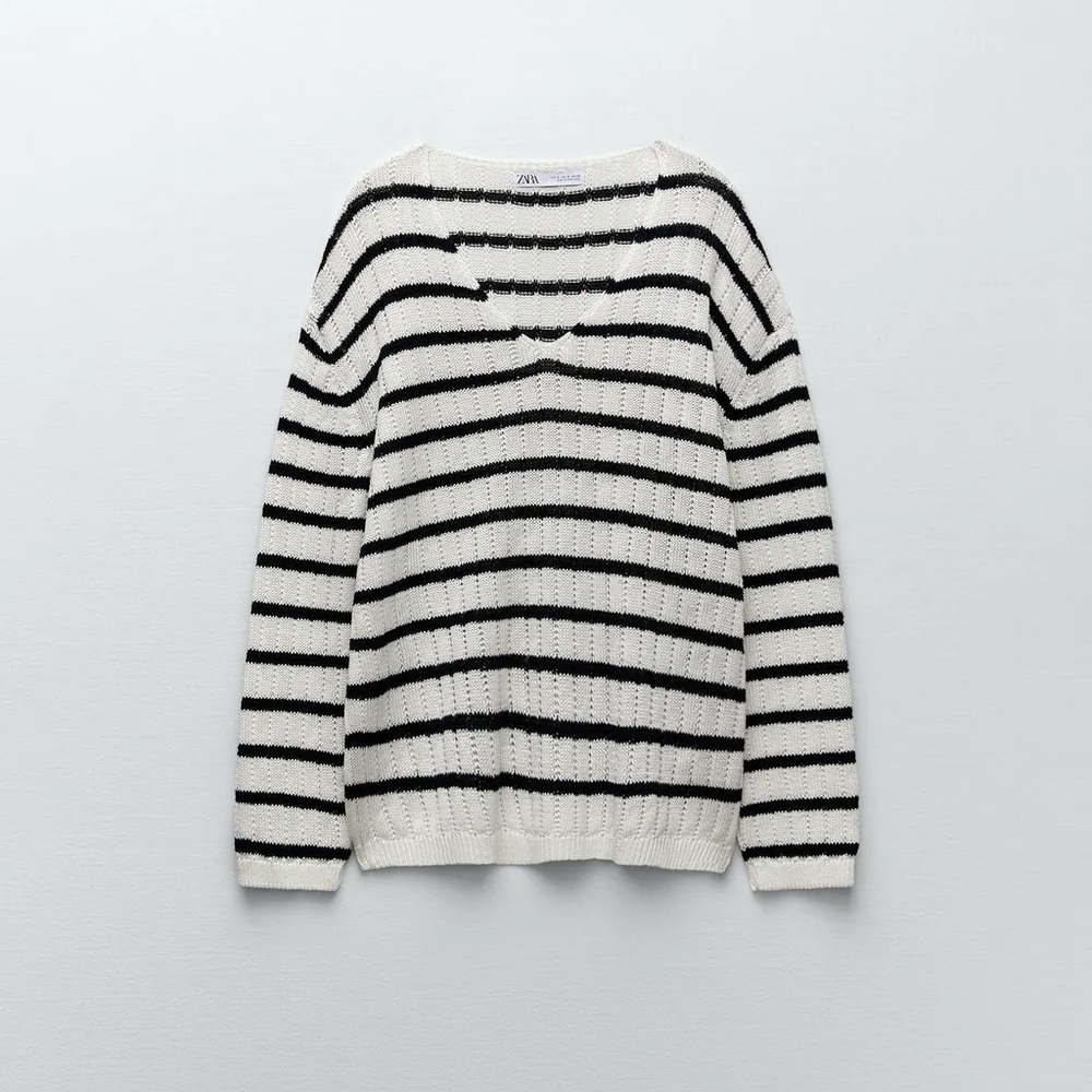 Zara linen blend knit sweater - Picture 7 of 10